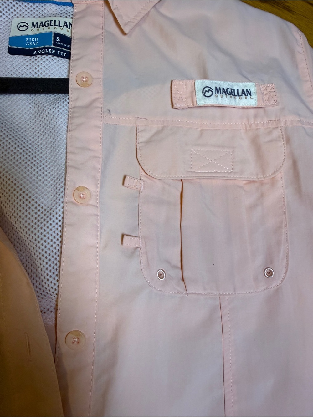 Magellan Outdoors Women’s Peach Short Sleeve Button up Size Small - Picture 14 of 15